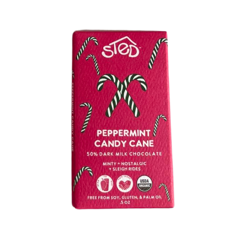 Mini Peppermint Candy Cane - Seasonal .5 oz Chocolate Bar