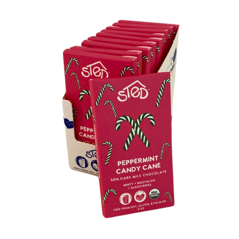 Mini Peppermint Candy Cane - Seasonal .5 oz Chocolate Bar