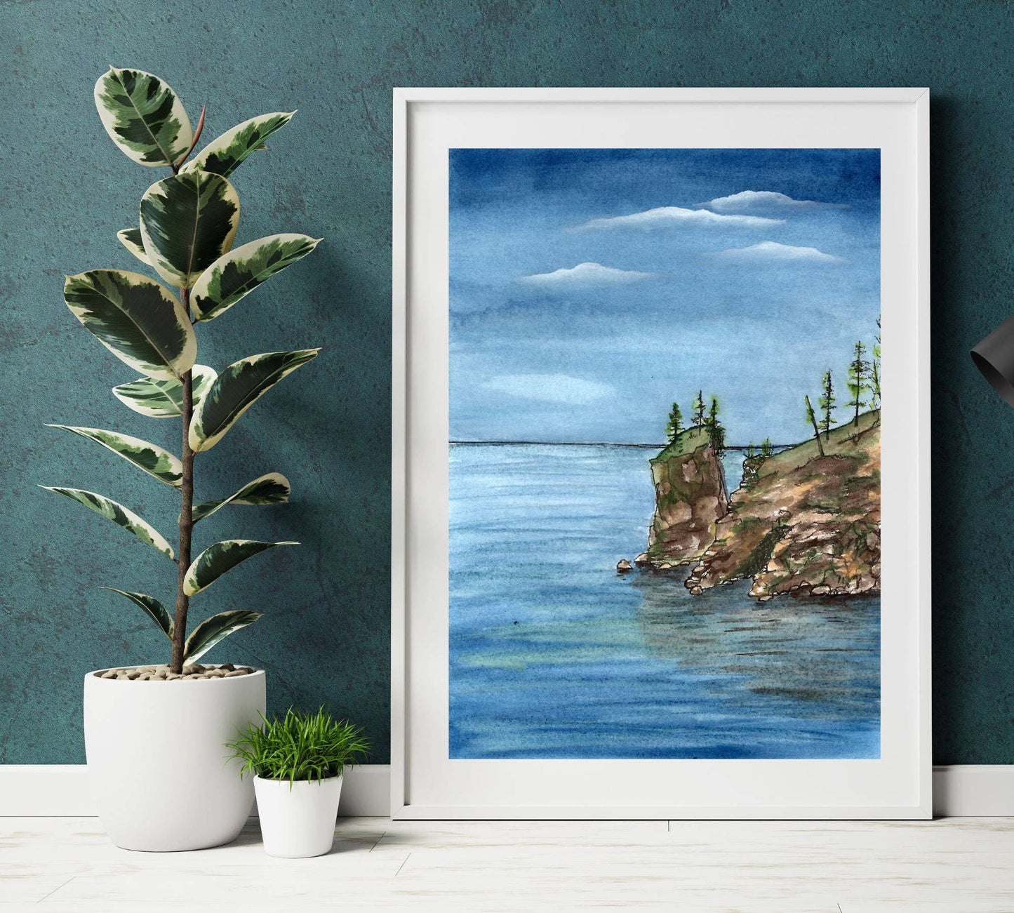 North Shore in Pen and Watercolor - Archival Art Print: 8x10 inches