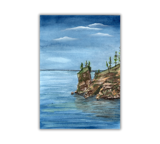 North Shore in Pen and Watercolor - Archival Art Print: 8x10 inches