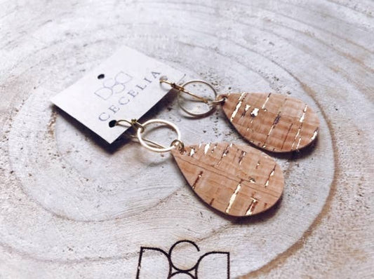 Small Teardrop Leather Earring