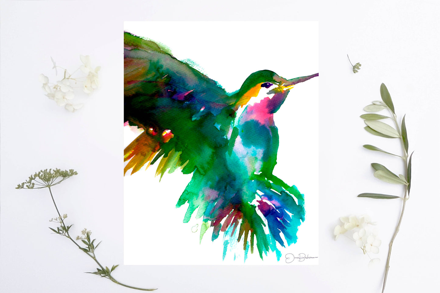 "Melody the Hummingbird" Hummingbird Print: 8" x 10"