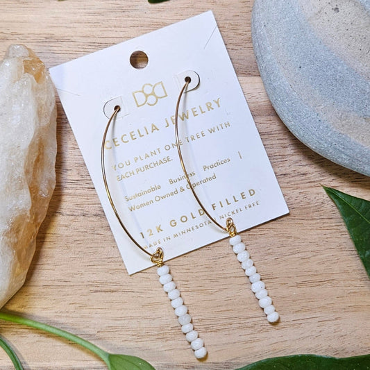 White Bead Earring