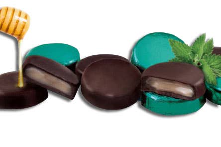 Dark Chocolate Mint Honey Patties: 4.4oz Bag