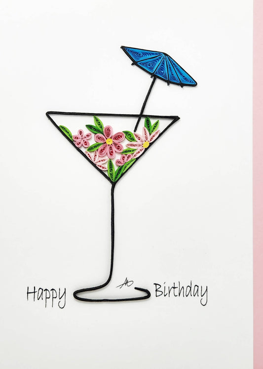 Happy Birthday Martini Greeting Card