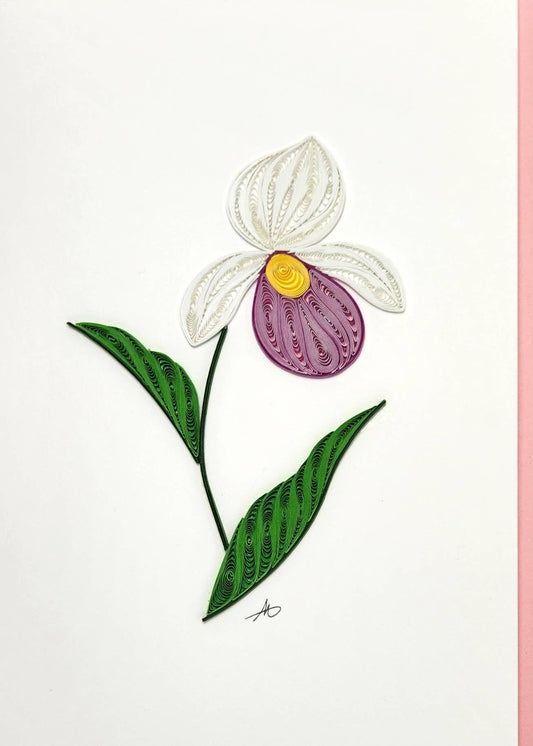 Lady Slipper Quilled Greeting Card