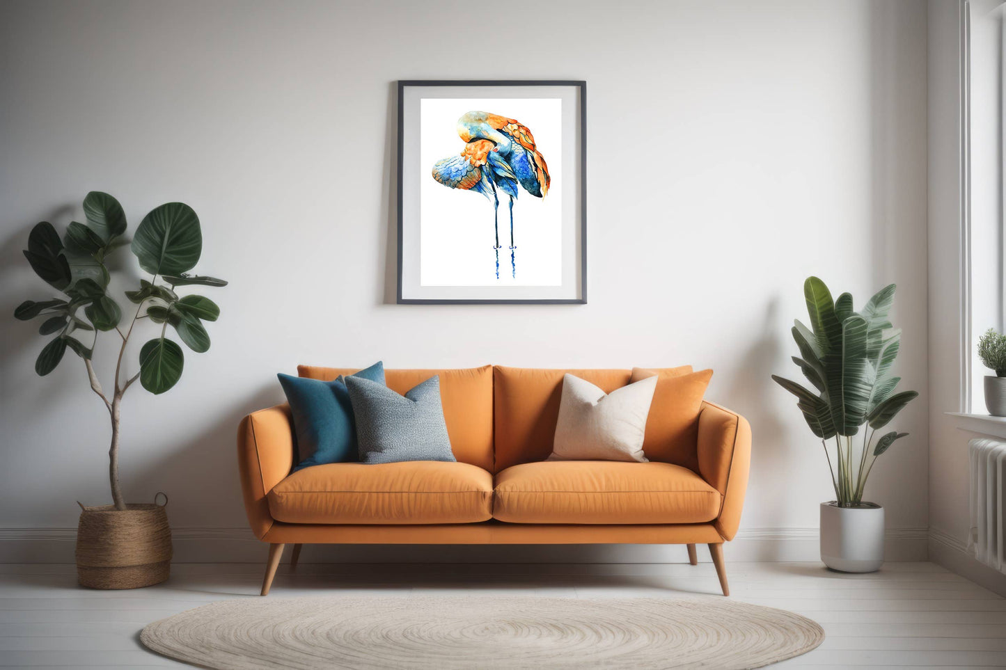 Preening Crane - Watercolor Art Print : 8x10