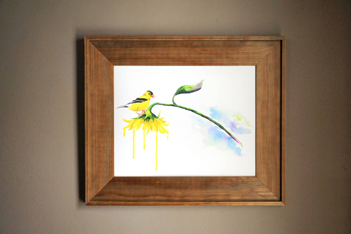 Saturated Goldfinch - Watercolor Print: 8 x10