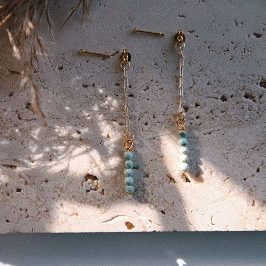 Mystic Waters Turquoise Pendant Front and Back Drop Earrings