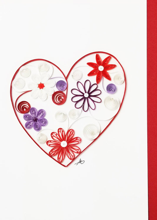 Flower Heart Greeting Card