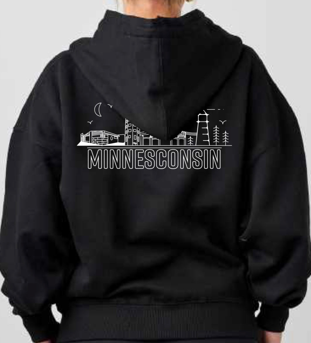 Minnesconsin Boxy Full Zip Sweatshirt