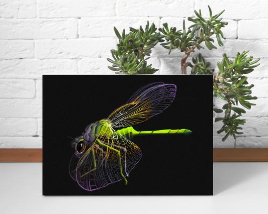 Dragonfly Art Print, Bug Art, Unique Art: 8x10