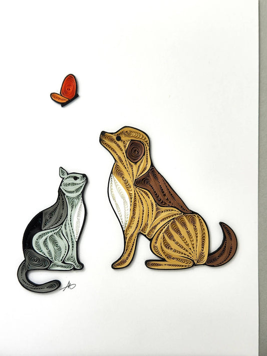 Cat and Dog Greeting Card