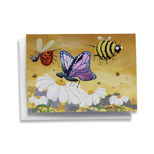 Bugs and Flowers Greeting Cards