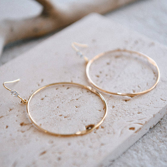 CZ Hook 14k Gold Plated Hoops