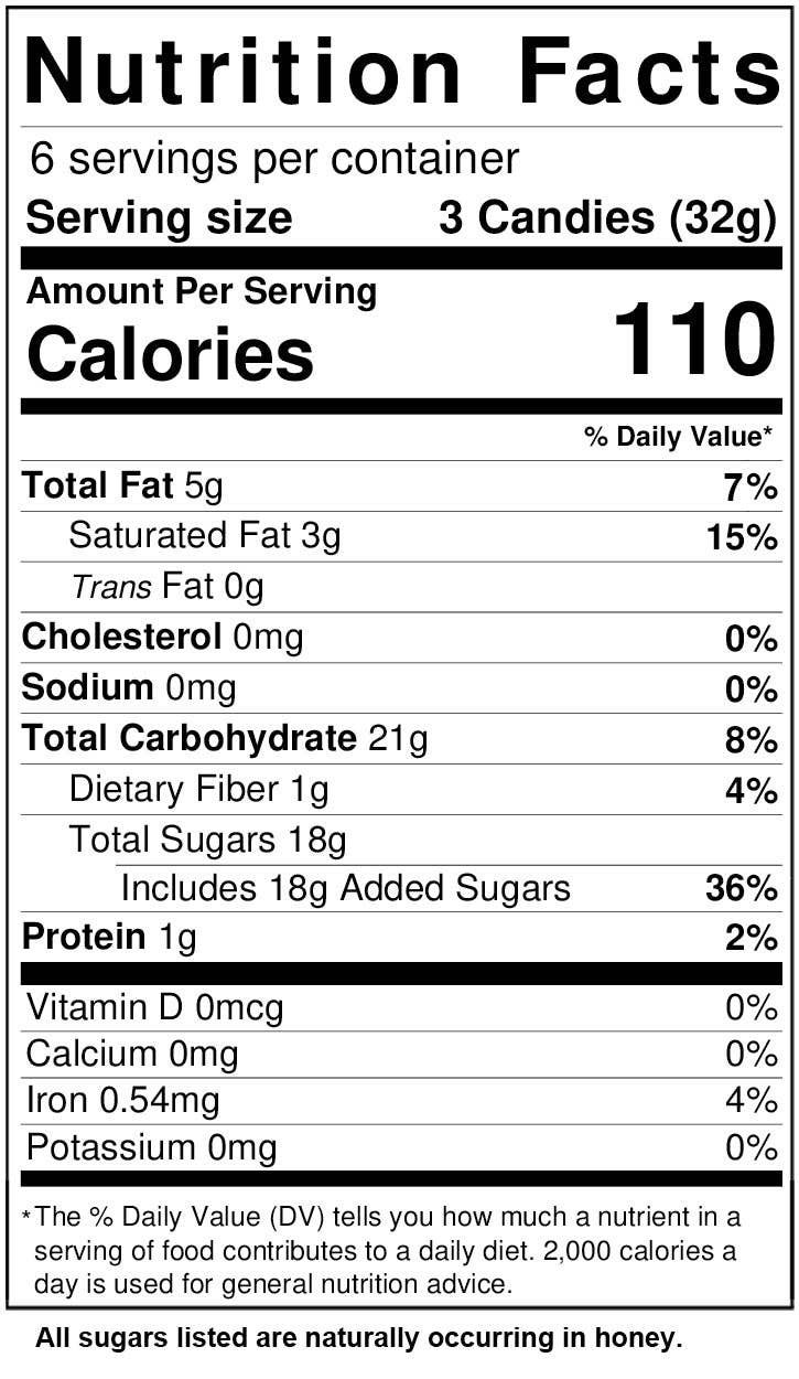 Dark Chocolate Orange Honey Patties: 4.4oz Bag