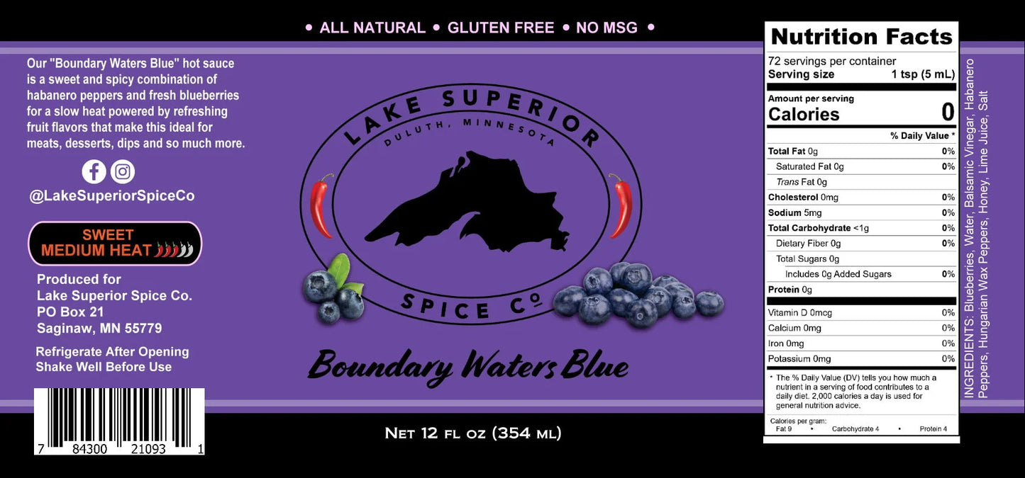 Boundary Waters Blueberry Hot Sauce 8oz.