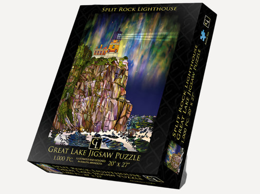 Split Rock Lighthouse Northern Lights 1,000 Piece Jigsaw Puzzle