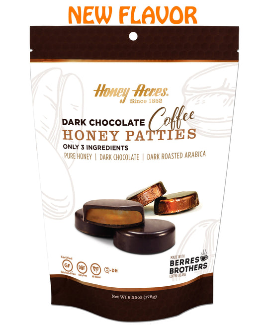 Dark Chocolate Coffee Honey Patties: 4.4oz Bag