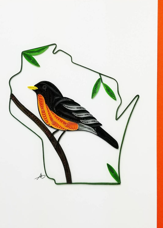 Wisconsin With Robin Greeting Card